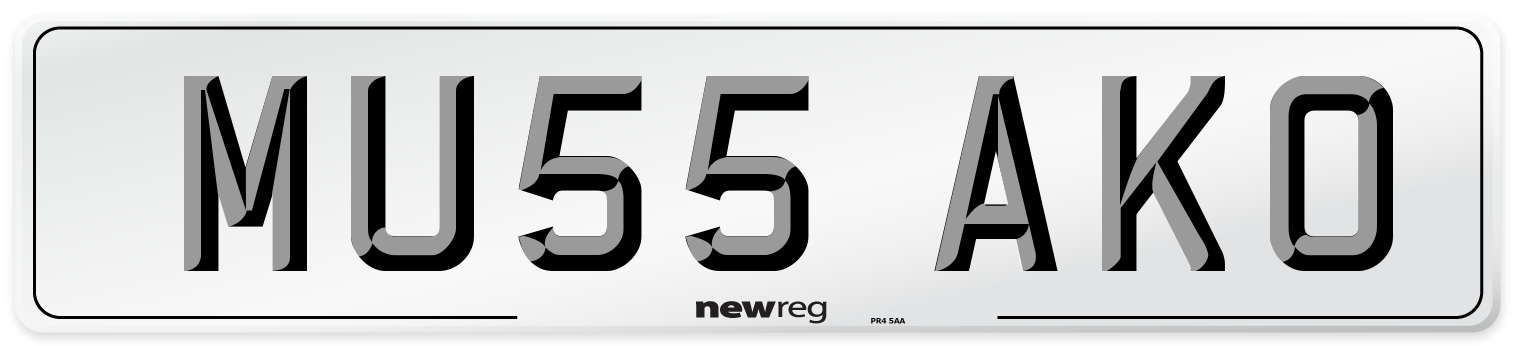 MU55 AKO Number Plate from New Reg